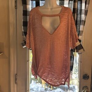 We The Free Pale Pink Tunic Top Size Large